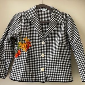 Paul Smith Gingham Blazer With Embroidery